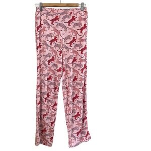 Tommy John Womens Pink Tiger Leopard Print Pajama Lounge Pants XS Side Pockets